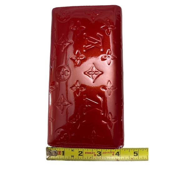 Louis Vuitton Red Vernis Monogram Sarah Long Wallet Authentic France TS1100 - Picture 15 of 16